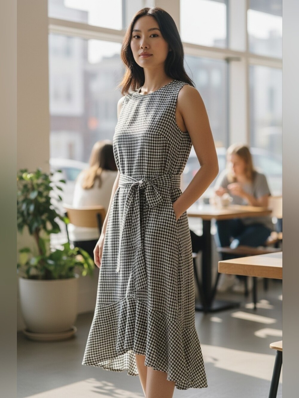 I LE NWT Houndstooth Dress